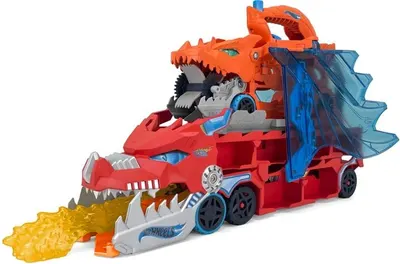 Set de joacă 2 in 1 Hot Wheels City - Ultimate Dual Dragon Hauler, 1:64