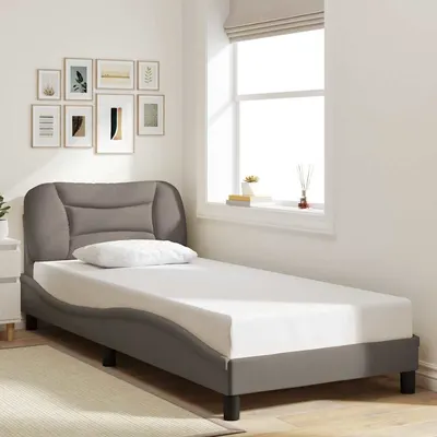 vidaXL Cadru de pat fără saltea Hvar Taupe 90x190 cm Stofa