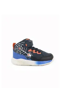 Pantofi sport high-top de piele ecologica - Negru/Bleumarin