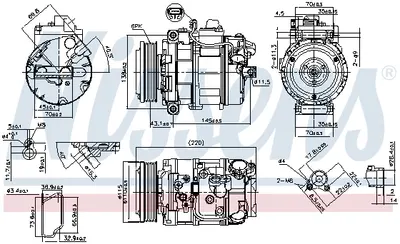 Compresor AC clima BMW Seria 1 (E81), 1 (E82), 1 (E87), 1 (E88), 3 (E90), 3 (E91), 3 (E92), 3 (E93), X1 (E84) 2.5 3.0 intre 2004-2013