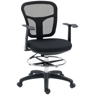 Vinsetto Fauteuil de birou scaun din plasă scaun de birou cu șezut înalt reglabil cu suport de picioare rotativ la 360 ° | Aosom Romania