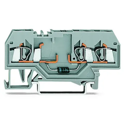 Component terminal block; 3-conductor; with diode 1N4007; anode, left side; for DIN-rail 35 x 15 and 35 x 7.5; 2.5 mm²; CAGE CLAMP®; 2,50 mm²; gray