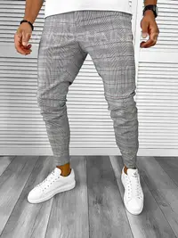 Pantaloni barbati casual regular fit in carouri B8506 B5-3.2