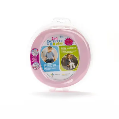 Olita portabila pliabila 2 in 1 15+ luni Roz+ Alb, 1 bucata, Potette Plus