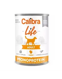 CALIBRA Dog Life Adult Turkey with Apples 400 g curcan si mar, hrana completa caini adulti