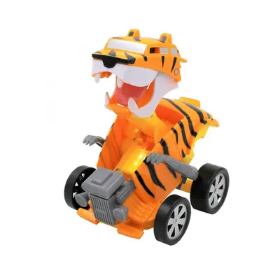 Mașinuță convertibilă, tip robot Tiger, Deluxbase, culoarea galben
