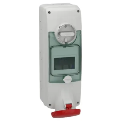Priza interblocata Unika, 63 A, 3P + N + E, 380, 415 V AC, IP65, pt perete
