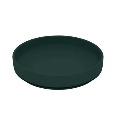 Farfurie, Petite&Mars, Take&Match, Din silicon, Cu ventuza, Fara BPA, 6 luni+, 400 ml, Verde Inchis