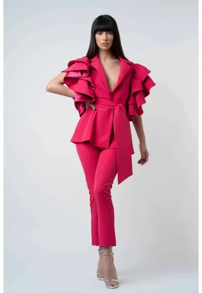 Pantalon conic fucsia