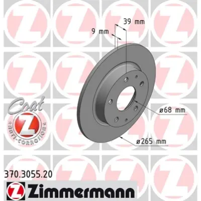 Disc frana ZIMMERMANN 370.3055.20