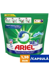Ariel Detergent Capsule 65 buc All in 1 Mountain Spring