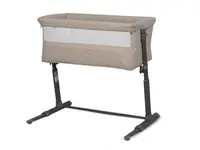 Patut Co-Sleeper 2 in 1 pentru copii Colibro BySide Bassinet, cu saltea inclusa, inaltime reglabila pe 9 nivele si unghi de inclinare de 30 de grade, sistem automat de retractare picioare, dimensiune 93 x 58 cm, Taupe