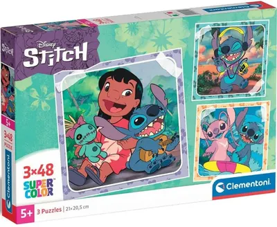 Puzzle pentru copii Clementoni din 3 x 48 piese - Stitch