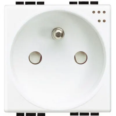 Priza 2P+T + martori luminosi LiVing Light - Conexiune cu surub - Alb - 2 module