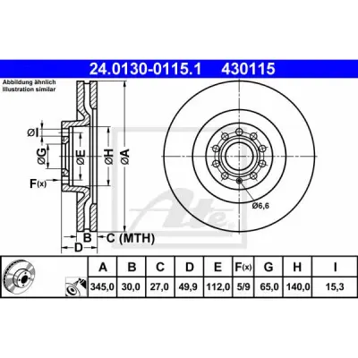 Disc frana ATE 24.0130-0115.1