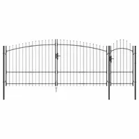 vidaXL Poartă de grădină WOERDEN 195 x 400 cm Oțel Gri Blocat