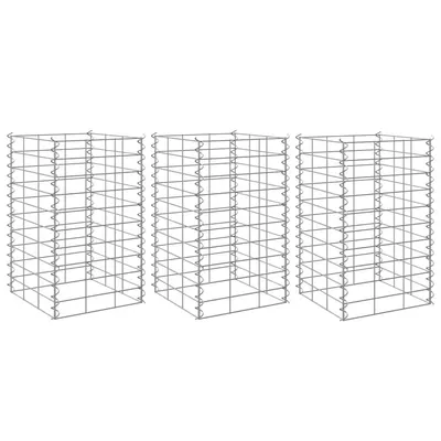 vidaXL Straturi înălțate gabion, 3 buc., 30x30x50 cm, fier