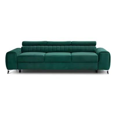 Canapea verde extensibilă cu tapițerie din catifea 261 cm Laurence – ELTAP