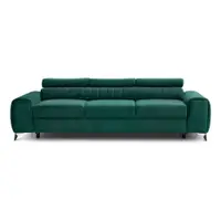 Canapea verde extensibilă cu tapițerie din catifea 261 cm Laurence – ELTAP