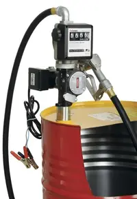 Distribuitor ulei cu pompa electrica 35 70 litri min 12 24V furtun aspiratie 2 m furtun distributie 4 m cu pistol cu contor