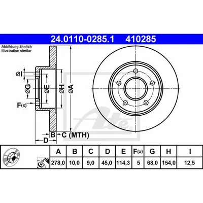 Disc frana ATE 24.0110-0285.1