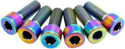 TLC Fit/S&M Titanium BMX Stem Bolts - Rainbow