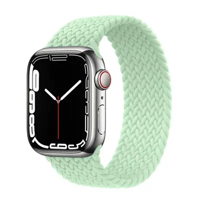 Curea Solo Loop, Compatibila cu Apple Watch, Elastica, Verde Deschis - 44/45/46/49 mm , Foarte mica Engros