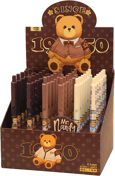 Pix cu gel B-Max Nandy Bear - Carouri, 0.5 mm, asortiment