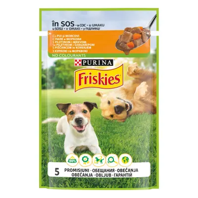 FRISKIES Adult cu Pui si Morcovi in Sos, 85 g