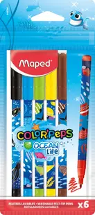 Set carioci Maped Color Peps - Ocean Life, 6 culori