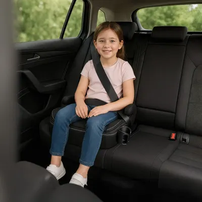 Inaltator auto copii I-Size cu isofix Tulano Avignon Cabby 30 Black 125-150 cm,suport pahar inclus,husa din material ultra soft,omologat R129