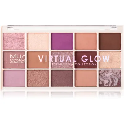 MUA Makeup Academy Eyeshadow Collection 15 Shade Palette paletă cu farduri de ochi culoare Virtual Glow 12 g