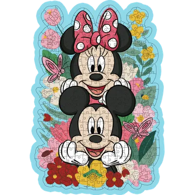 Puzzle lemn 300 piese - Disney - Minnie si Mickey