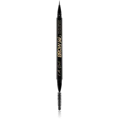 L.A. Girl Cosmetics Brow Ink creion pentru sprancene cu pensula culoare Dark Brown 0.45 ml