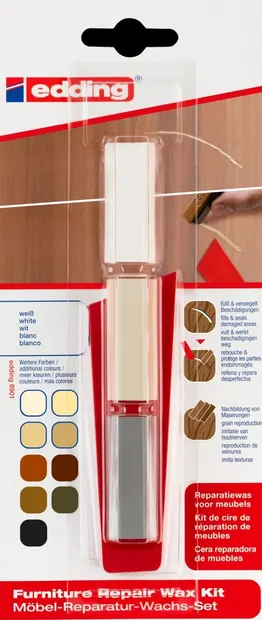 Set de blocuri de ceară Edding 8901 - Pentru repararea zgârieturilor, alb