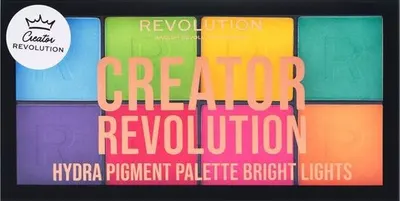 Makeup Revolution Creator - Paletă pentru față și ochi Hydra Pigment, Bright Lights, 8 culori