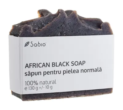 Sapun natural pentru pielea normala African Black Soap, 130g, Sabio