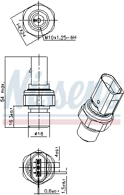 Comutator presiune aer conditionat potrivit MAN TGE; AUDI A1, A1 ALLSTREET, A1 CITY CARVER, A3, A4 ALLROAD B8, A4 ALLROAD B9, A4 B8, A4 B9, A5, A6 ALLROAD C6, A6 ALLROAD C7 1.0-Electric 05.04