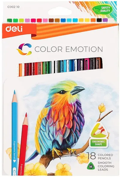 Creioane colorate Deli Color Emotion - EC00210, 18 culori
