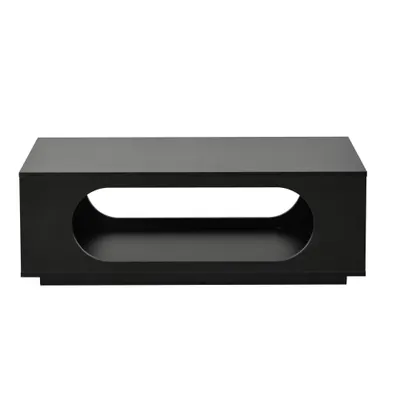 Masă de cafea cu iluminare LED, Negru | Aosom Romania