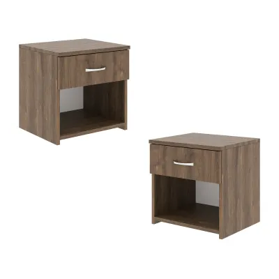 Set 2 Noptiere Remi, 1 Sertar, Stejar Bronz, 40 x 35 x 40 cm