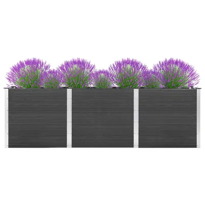 Gossi strat inaltat de gradina, gri, 300x100x91 cm, wpc
