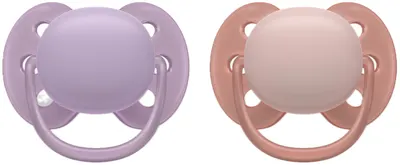 Zalăgălki Philips Avent - Ultra moi, 6-18 luni, 2 bucăți, pastelate, pentru fetiță