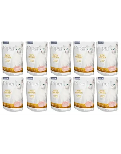 PIPER Animals Adult Cat 10x100 g hrana umeda pentru pisici, cu pui