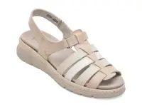 Sandale SUAVE crem, 12516, din piele naturala