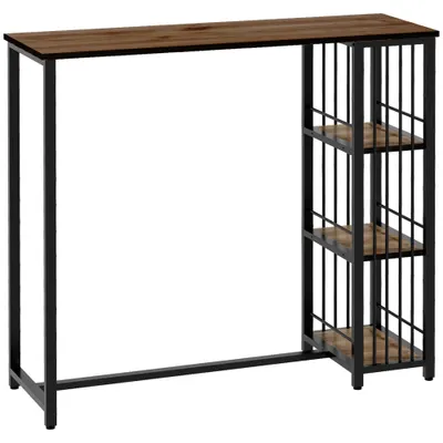 HOMCOM Masa de bar masa inalta de bucatarie mange-debout cu rafturi 120 x 40 x 105 cm picior otel negru | Aosom Romania