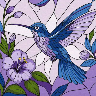 Set pentru pictură după numere Ideyka - Colibri, 30 x 30 cm
