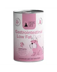 PAKA ZWIERZAKA PEPE Vet Gastrointestinal Low Fat Duck 400 g hrană umedă pentru câini, destinată susținerii sistemului digestiv
