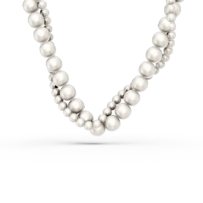 Colier din aur alb cu perle de cultura de 183.1ct