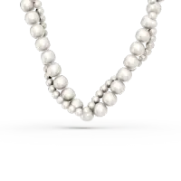 Colier din aur alb cu perle de cultura de 183.1ct